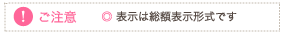 ご注意 表示は総額表示形式です